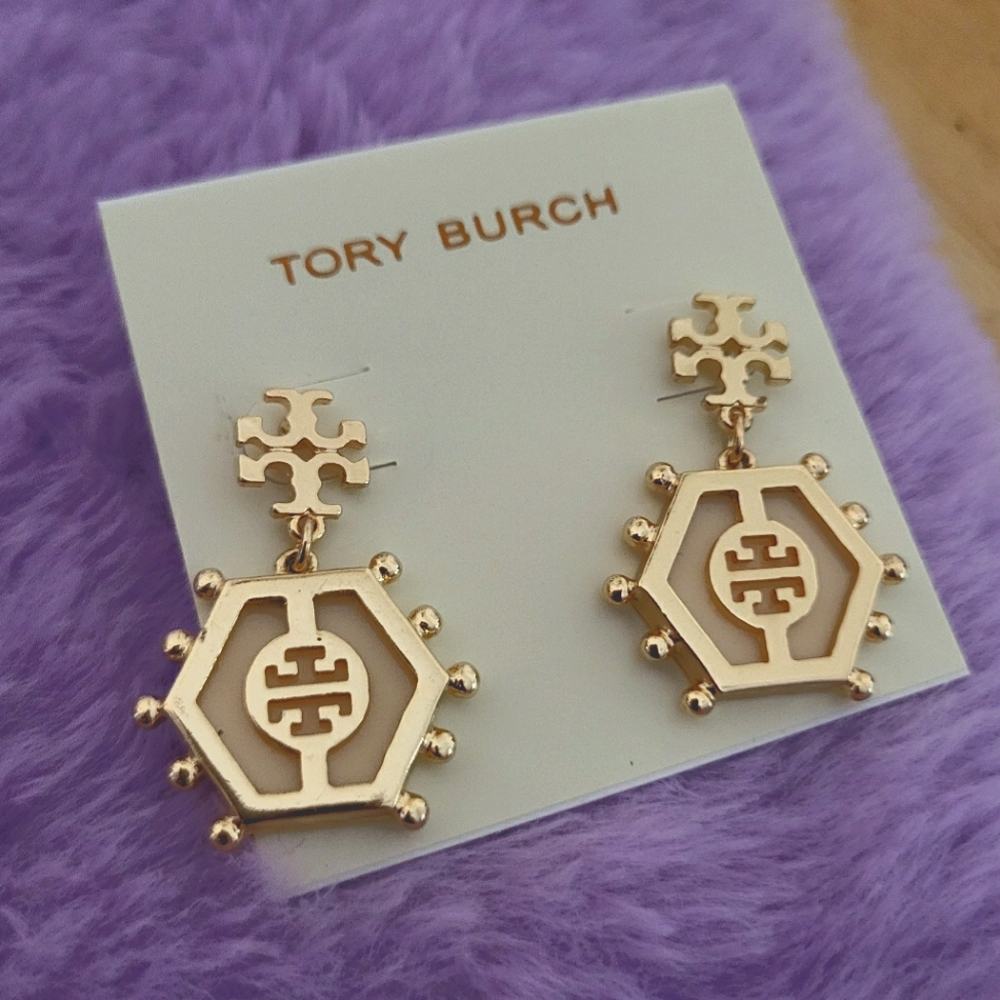 Tory Burch Ivory Spike Earrings